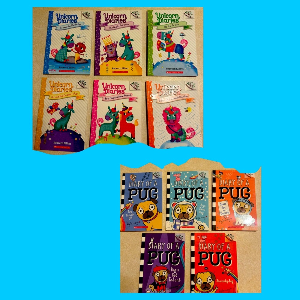 Unicorn Diaries and Diary of a Pug Book Set